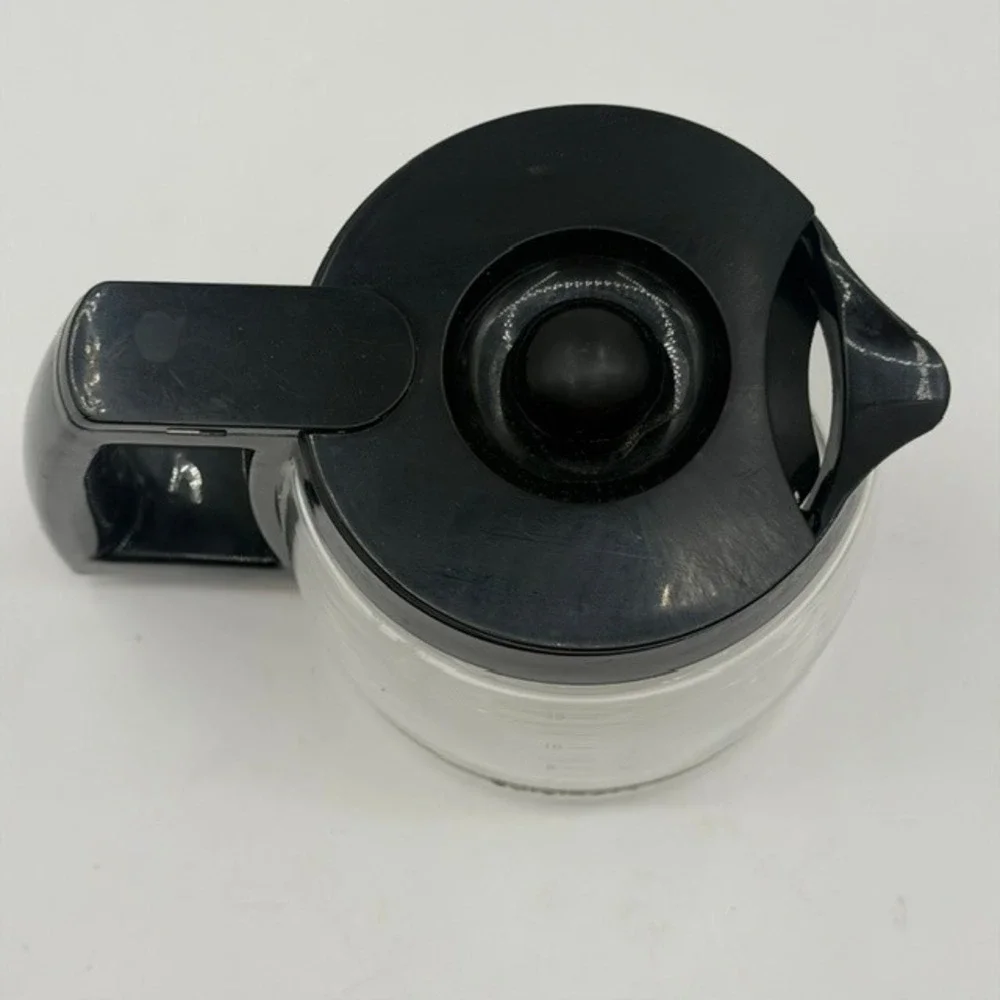 Cuisinart 12 Cup Glass Replacement Carafe Black Handle Lid DCC-1200 Series NOTE*